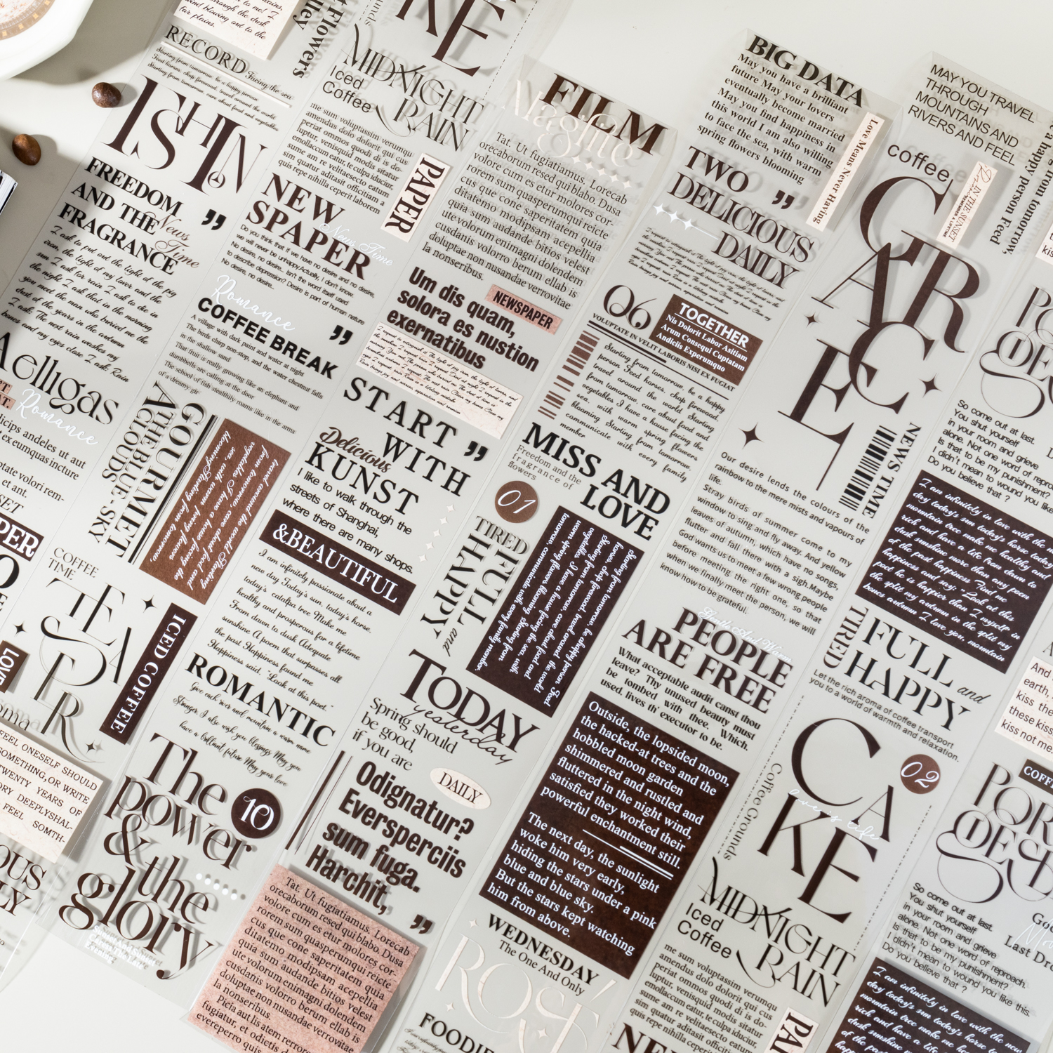 PET 테이프 - 55mm*4m Mr.coffee 주간 시리즈 빈티지 영어 텍스트