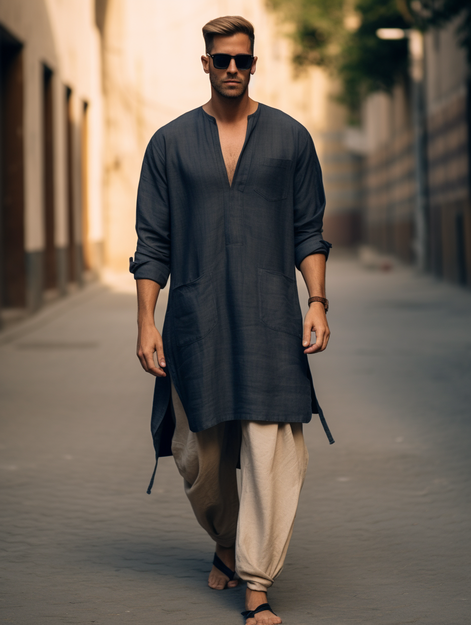 Men's Comfortable Linen Kaftan