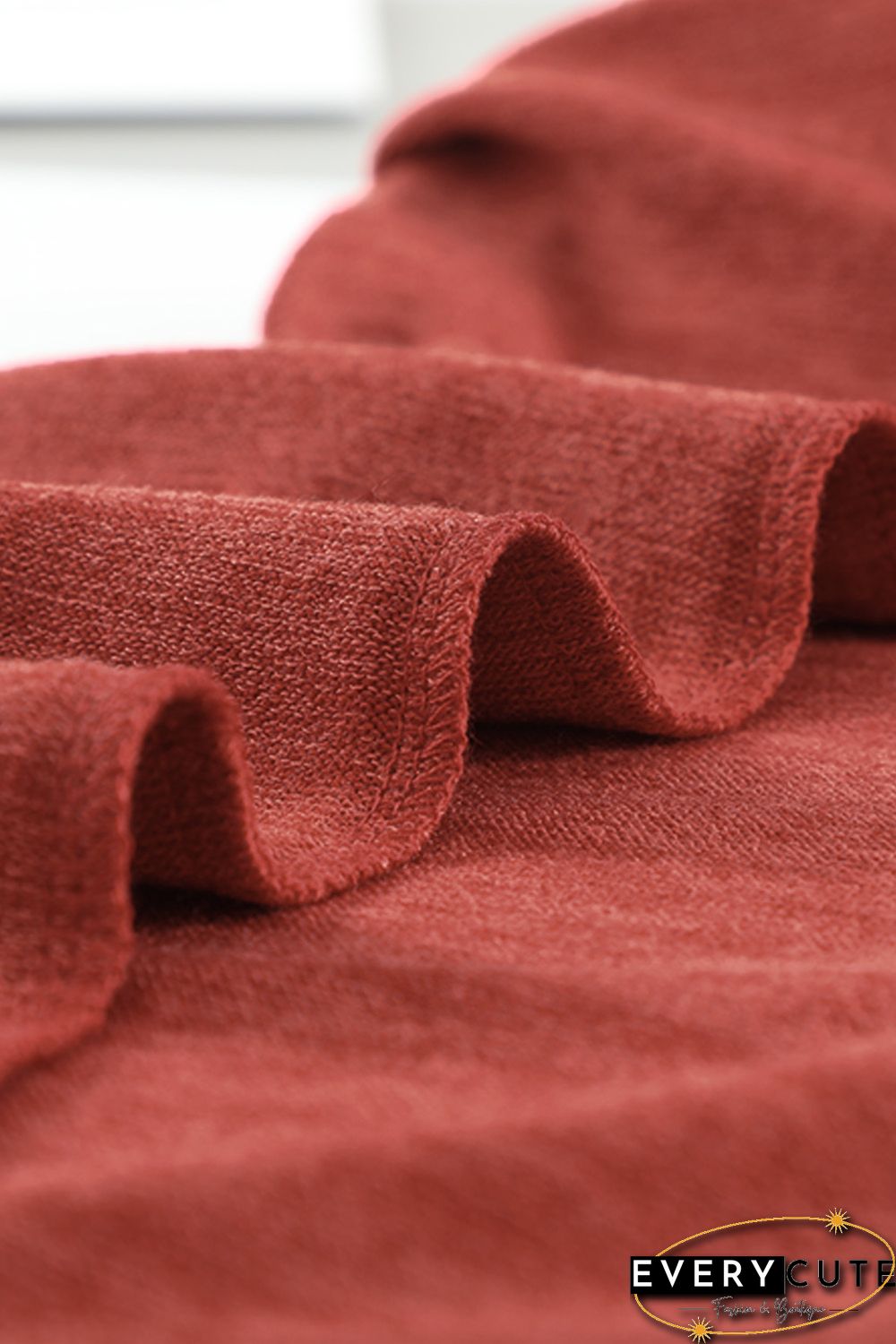 Solid Long Sleeve Top and Plaid Pants Loungewear