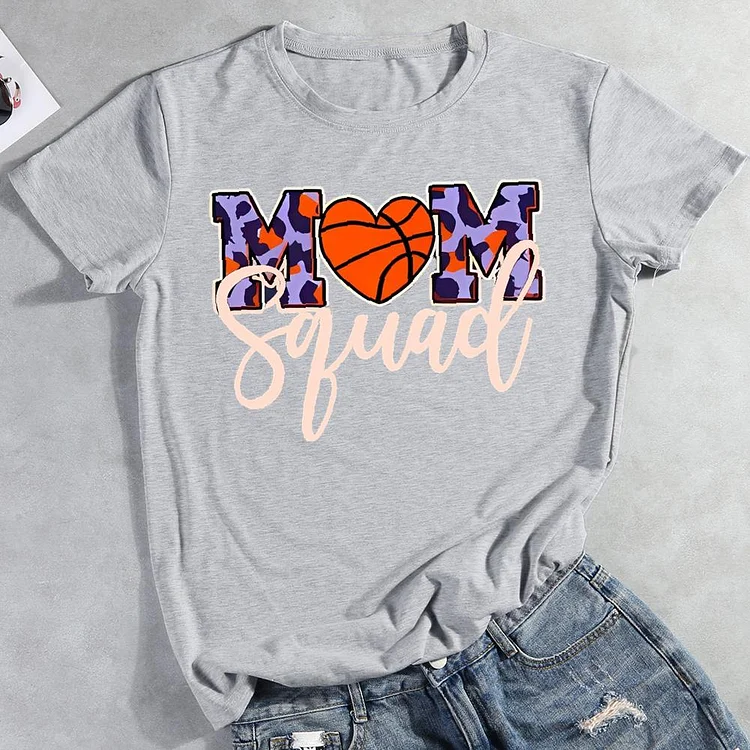 Mom Squad Round Neck T-shirt-0024614