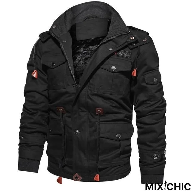 Men's Winter Fleece Jackets Warm Hooded Coat Thermal Thick Outerwear Male Jacket