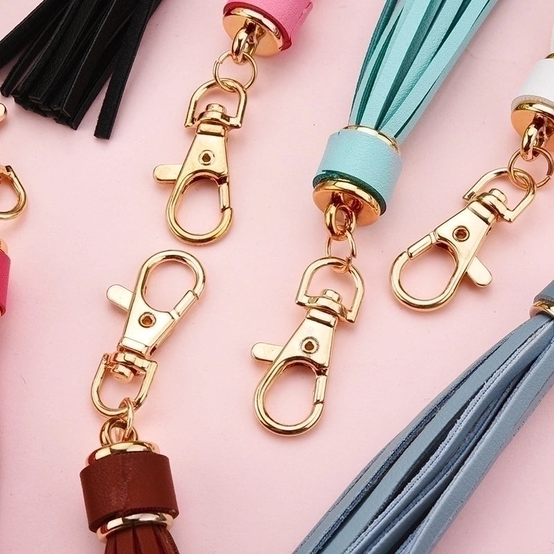 5 Pieces Fashion Tassel Pu Leather Women’S Keychain