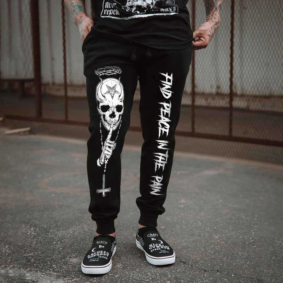 Find Peace In The Pain Print Men's Sweatpants -  