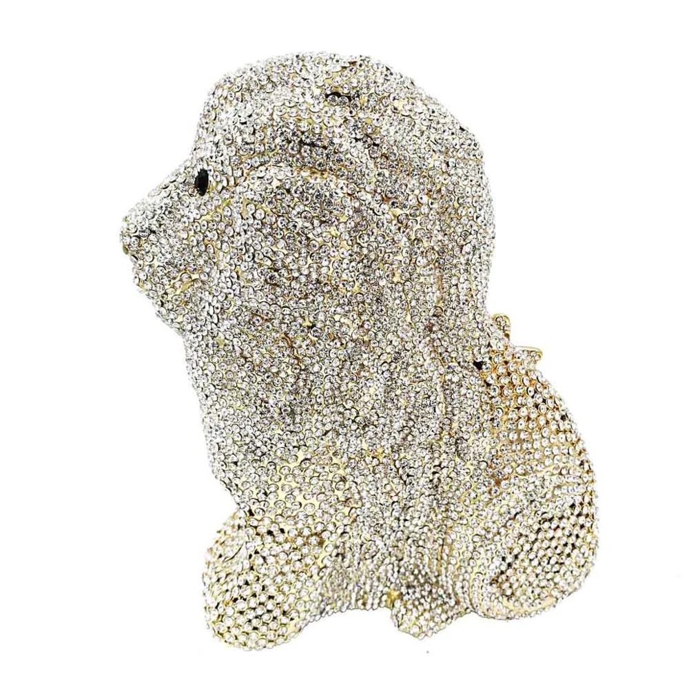 Animal Designer Luxury Crystal Evening Bag lion leopard Clutch Purse Women Handbags Chain Day Clutches SC911