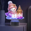 Acryl Weihnachten Schneemann doppelseitig - 5d DIY Bastellampe