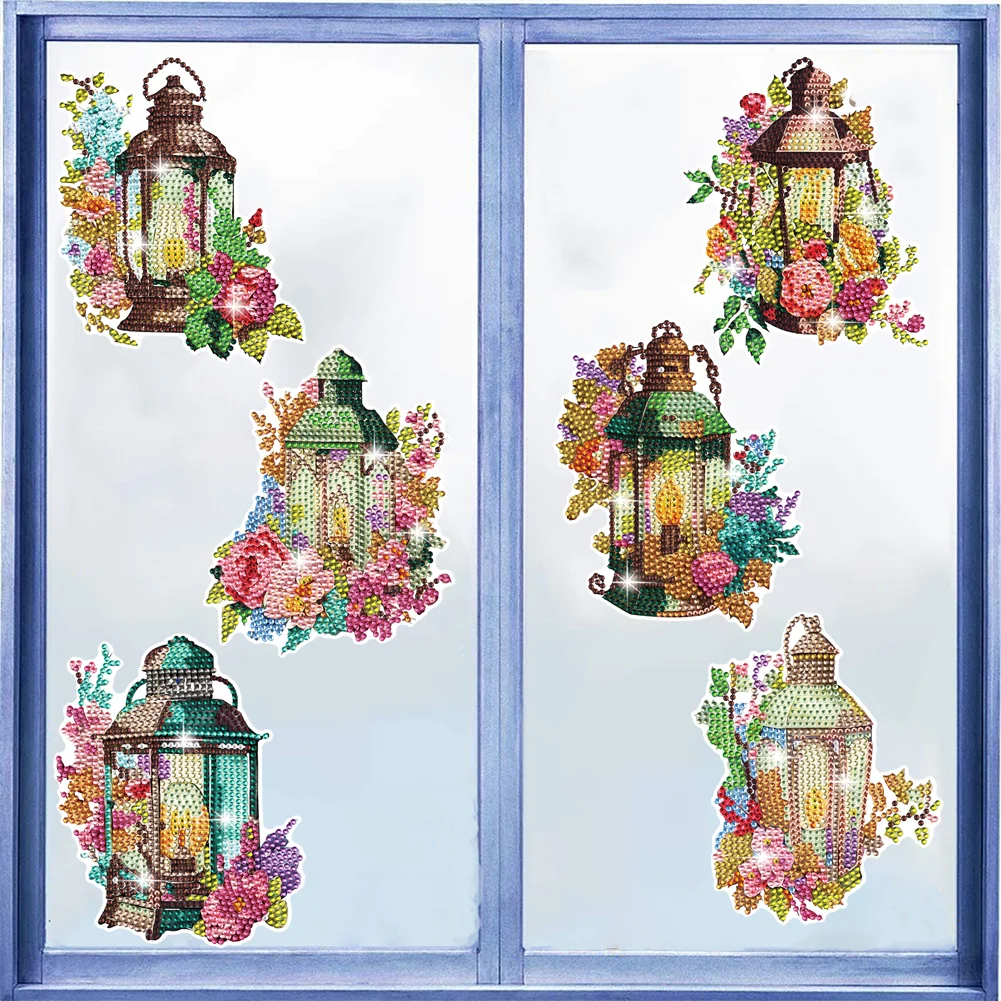 6pcs/a set DIY Flower Lamp Diamond Painting Sticker Gem Sticker for Boy Gift
