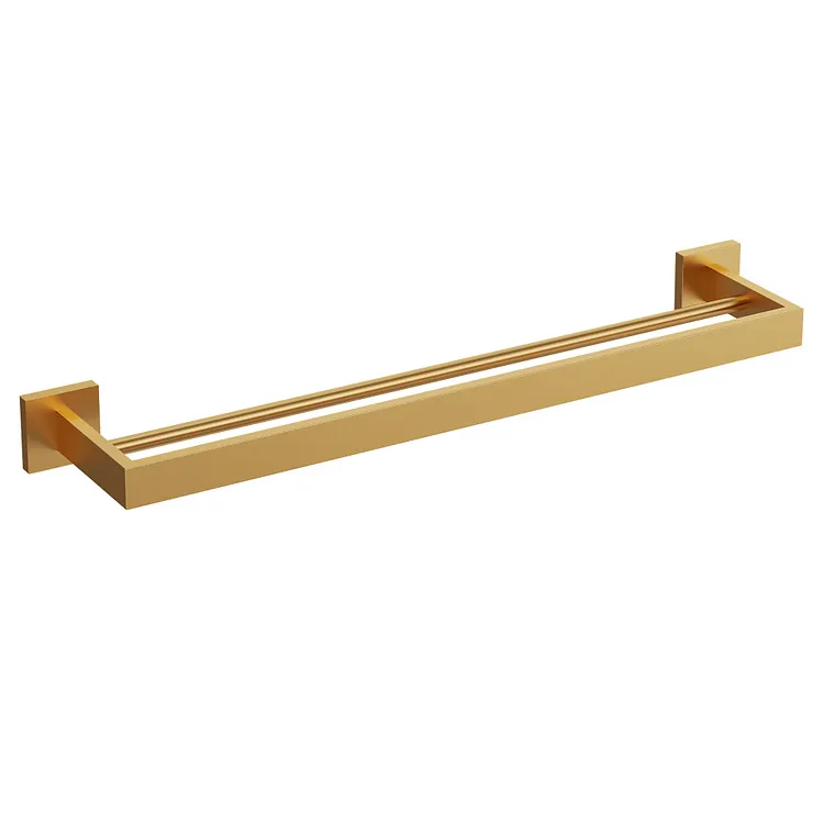 EVERSTEIN 23.8" Modern Double Towel Bar Brushed Gold