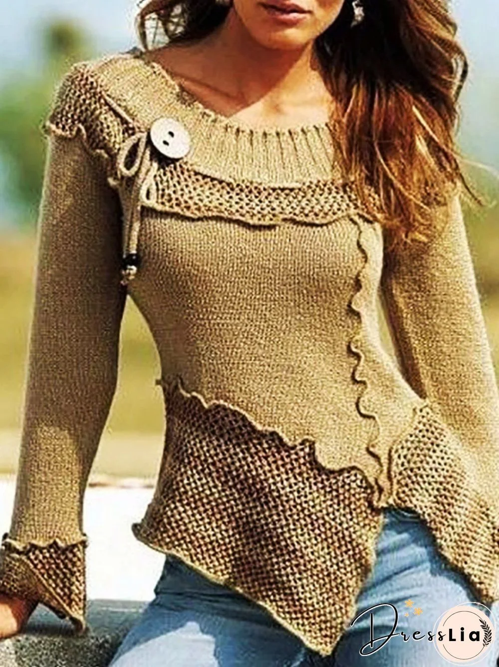Autumn Winter New Fashion Stitching Round Neck Retro Long Sleeve Sweater Woman Sweaters Striped Sweater Pullover Streetwear