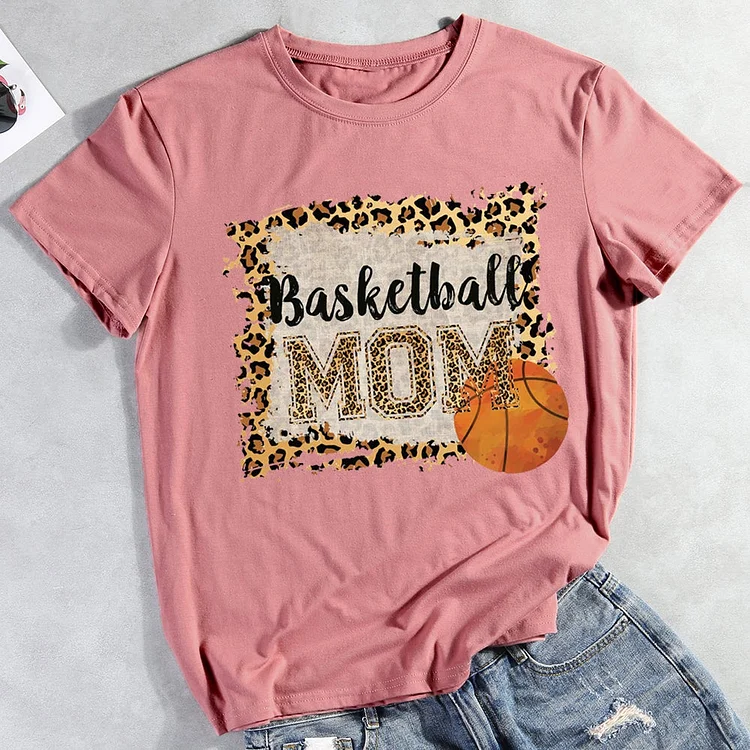 Basketball Mom  Leopard  T-shirt Tee -011345
