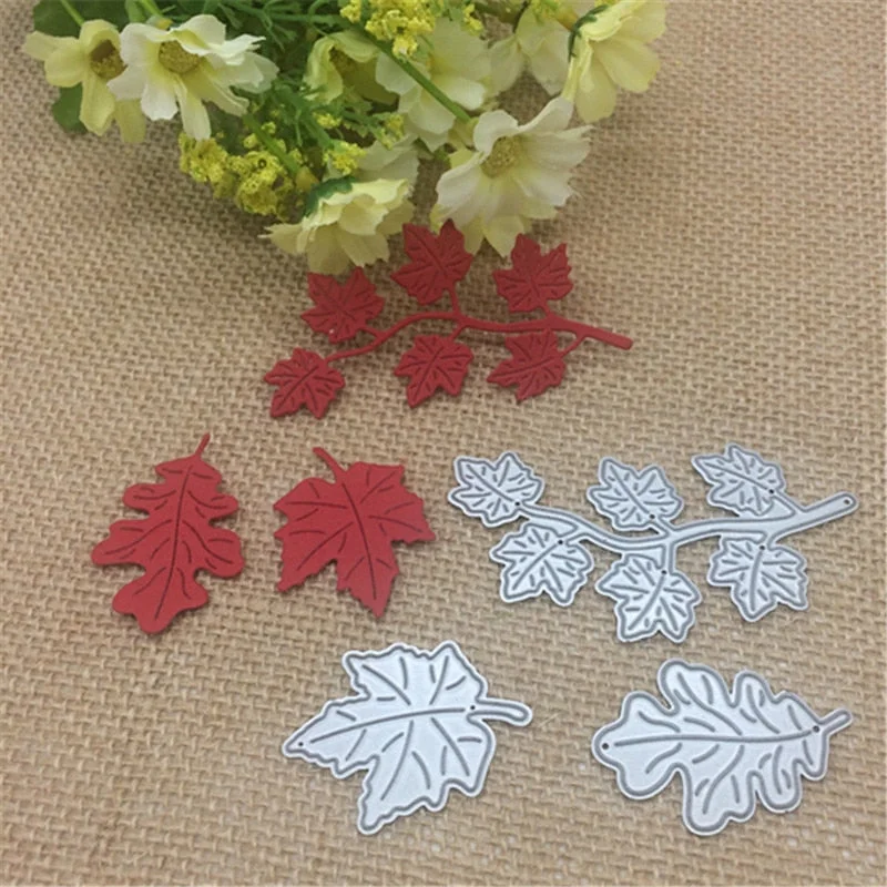 3pcs Steel steel maple leaf Metal Cutting Dies Stencil Scrapbooking Photo Album Card Paper Embossing Craft DIY