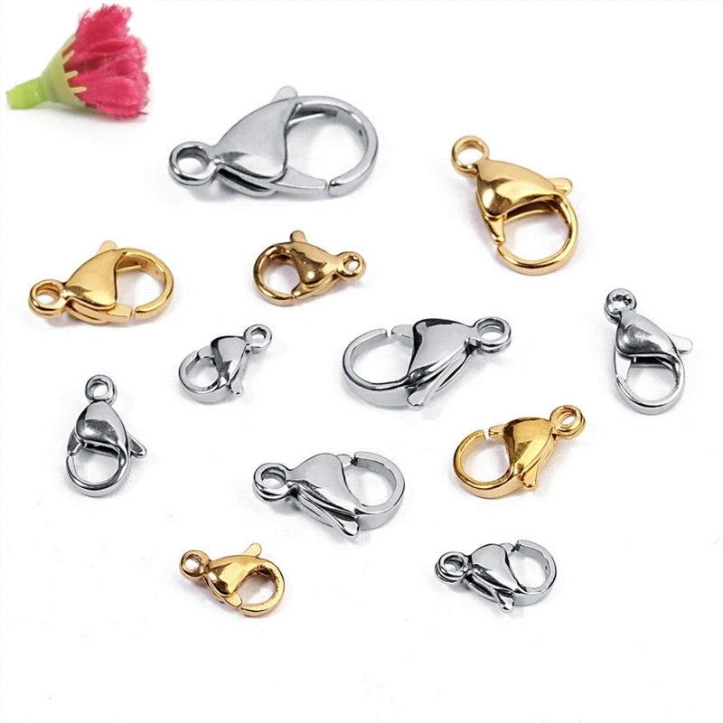 10 PCS/Package 304 Stainless Steel 18K Gold Plated Lobster Jewelry Accessories