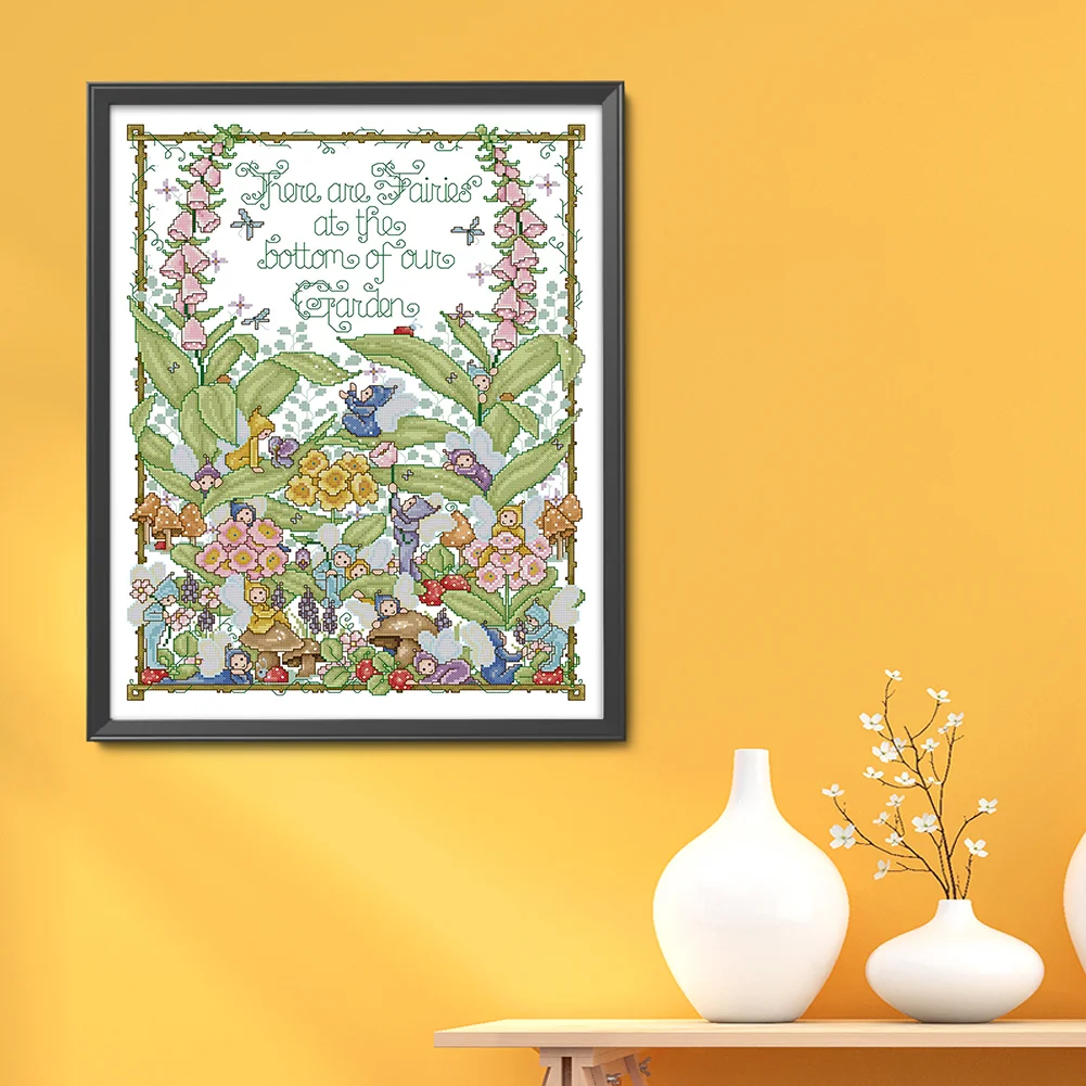 14CT Full Stamped Cross Stitch - Garden Elf(Canvas|41*52CM)