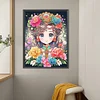 >SALE<5D DIY Full Round Drill Diamond Painting Flower and Girl Kit Home Decor 50x60cm