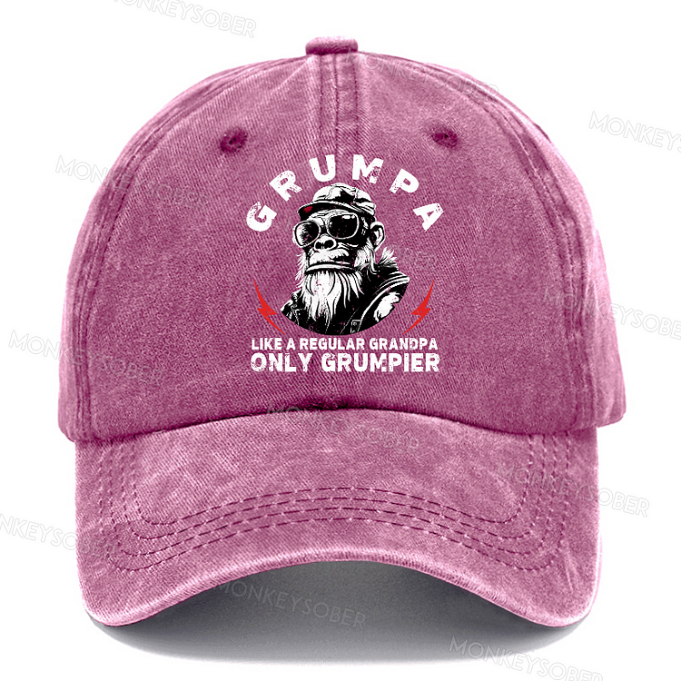 Grumpa Like A Regular Grandpa Only Grumpier Washed Baseball Caps