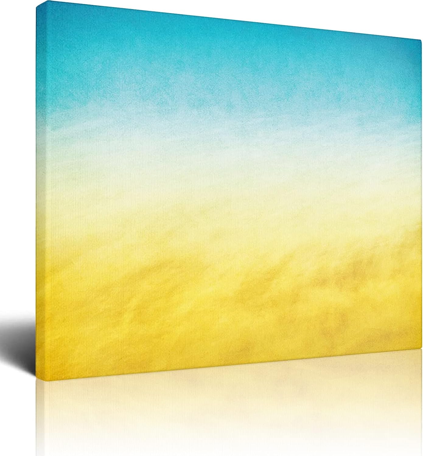 Yellow and Blue Canvas Wall Art Bedroom,Surf Waves Ocean Beach,Wall Decor Canvas Pictures Artwork for Living Room Bathroom Home Office Decoration Canvas Prints,Sky Blue Yellow - 16x20 Inch 16x20 Inch