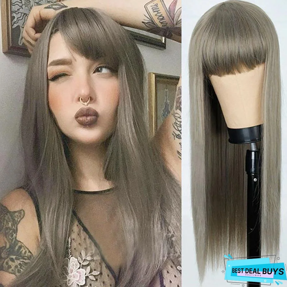 European and American Fashion Dyed Long Hair Chemical Fiber Headgear