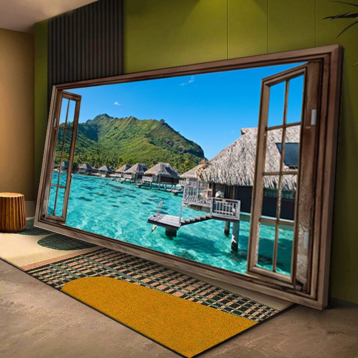 Polynesian Beach Window Canvas
