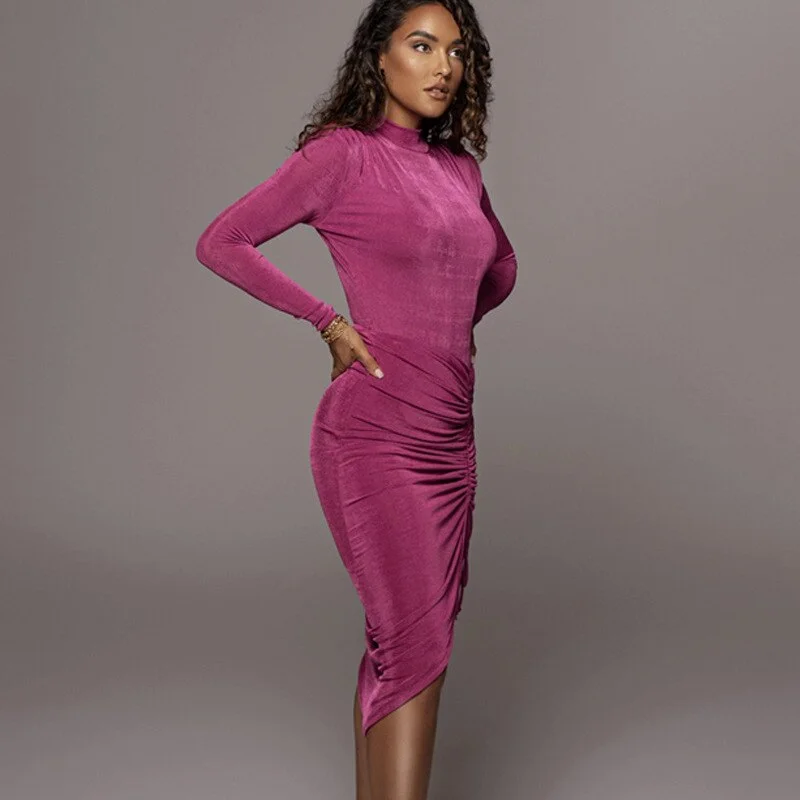 Long Sleeve O Neck Bodycon Maxi Dress 2023 Autumn Winter Women Fashion Outfits  Slim Streetwear Elegant