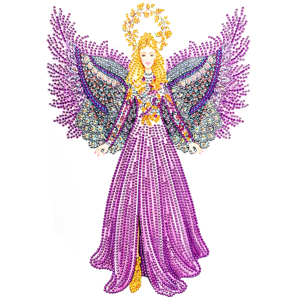 

30*40CM - Special Shaped Diamond Painting - Purple Angel, 501 Original