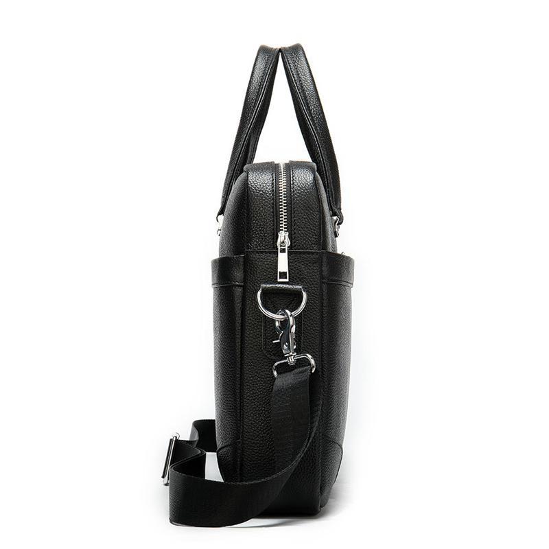 Durable Large Capacity Leather Fashion Plain Business Briefcase