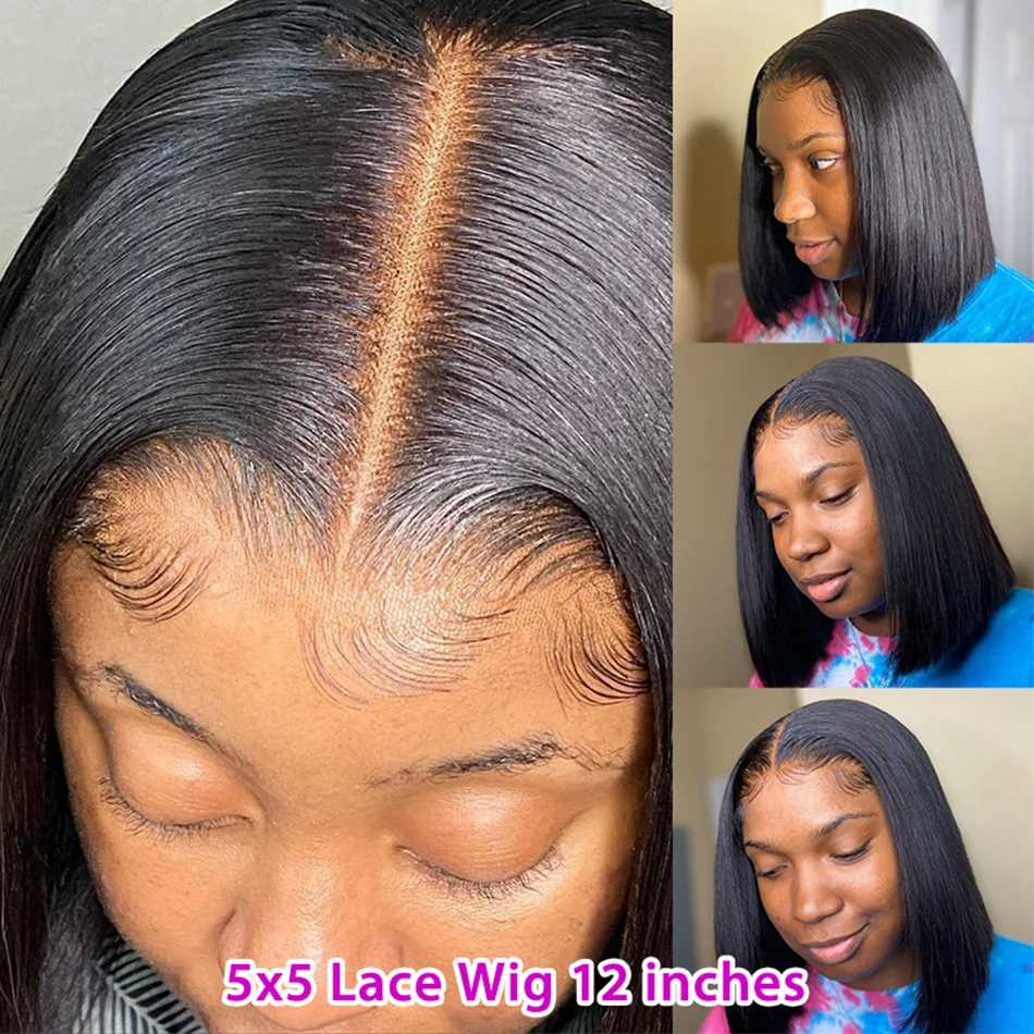 Short Straight Bob Wig Black Daily Wigs ELCNEPAL