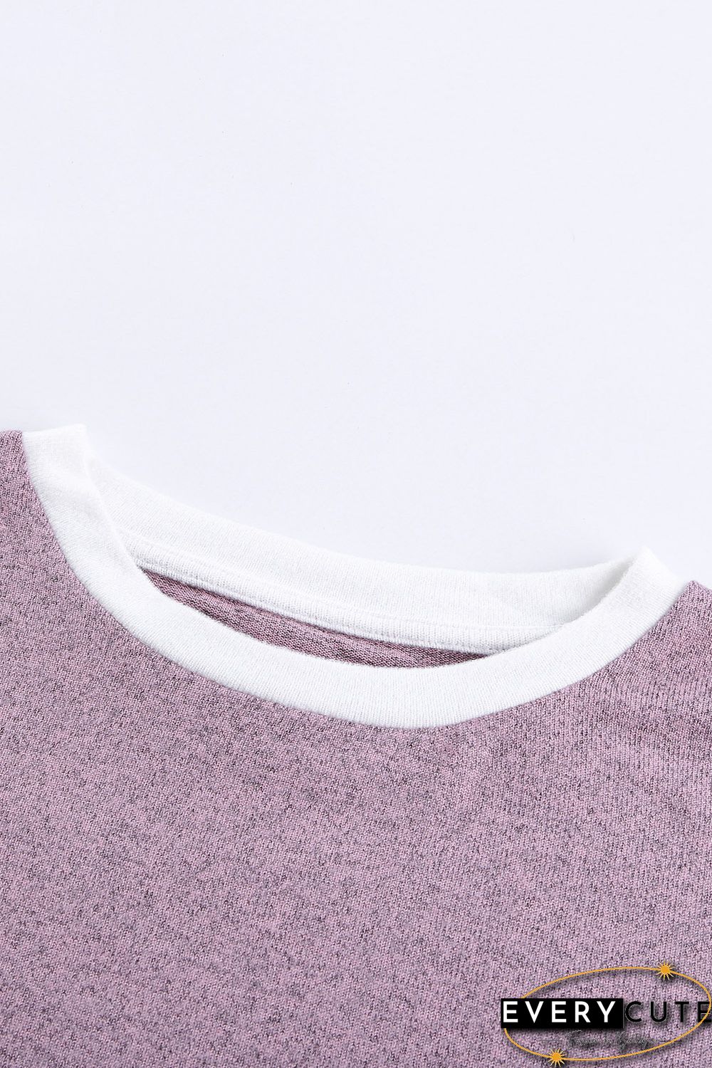 Splicing Sleeve Pink Knit Top