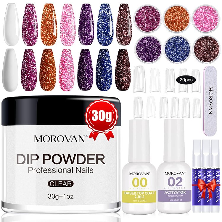 Morovan 6 Colors Dip Powder Nail Kit Starter DPS07-4