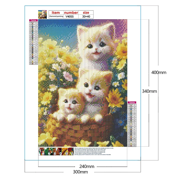 Diamond Painting Set Cats And Flowers Full Diamond Diamond Art Set For  Adults And Children Craft Painting Photo Fashion Animal Diamond Painting  (by Number) 30 X 40 Cm