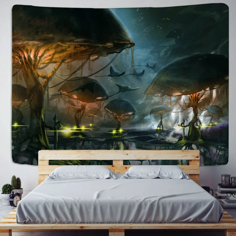 Landscape Tapestry Mushroom Tapestry Marble Swirl Tapestries Natural Landscape Boho decor Hippie decor