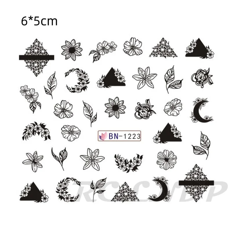 Nail sticker art decoration slider love heart adhesive design Water decals manicure lacquer accessoires polish foil