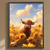 Cows In The Sunflower Field Round Diamond Diamond Painting 30*40cm