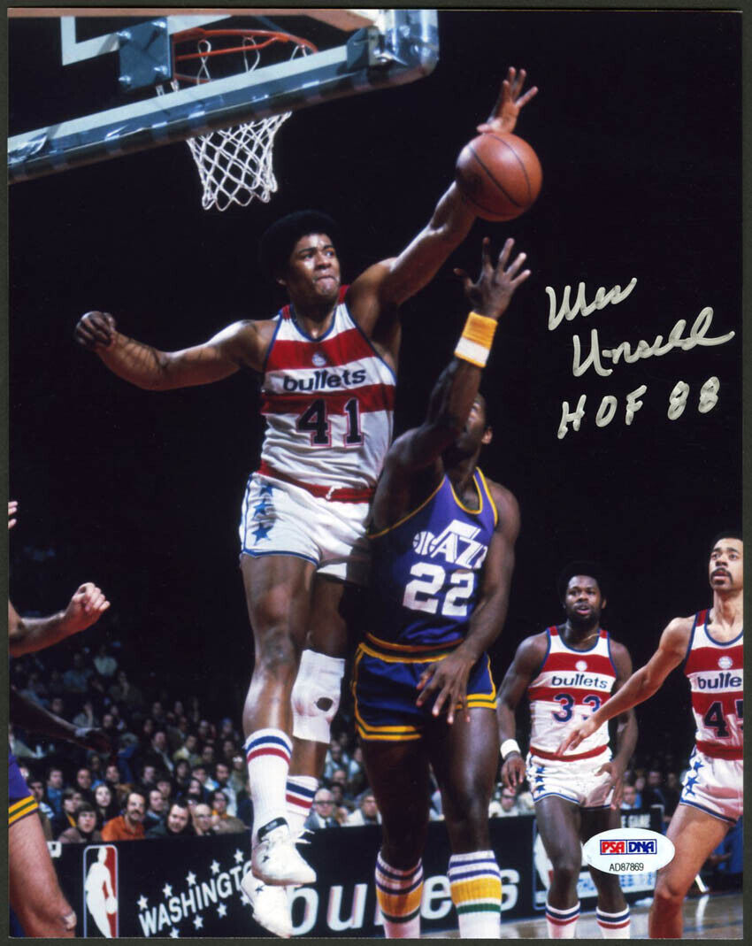 Wes Unseld SIGNED 8x10 Photo Poster painting + HOF 88 Washington Bullets PSA/DNA AUTOGRAPHED