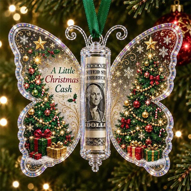 Christmas cash butterfly ornament