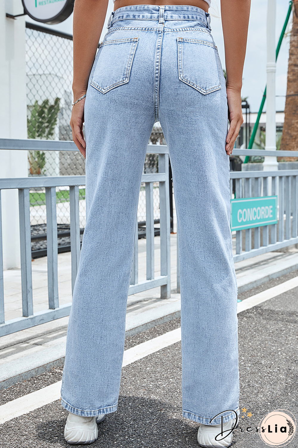 Casual Street Solid Slit High Waist Wide Leg Solid Color Bottoms