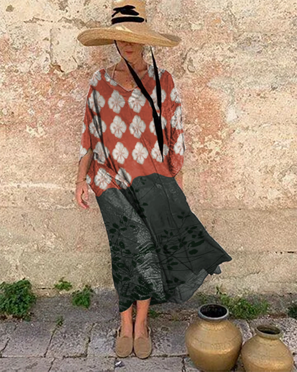 Resort Art Print Loose Fit Dress