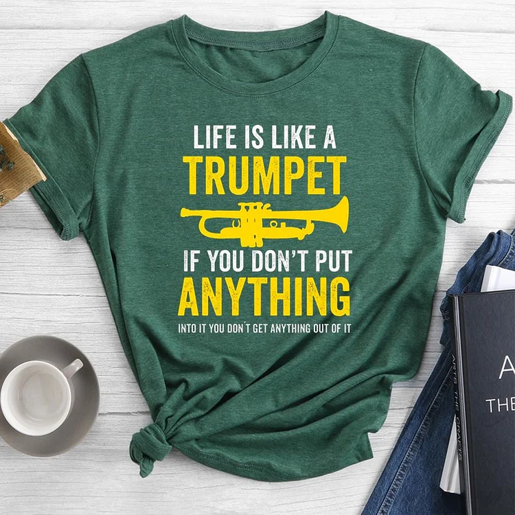 Trumpet Put Anything Round Neck T-shirt