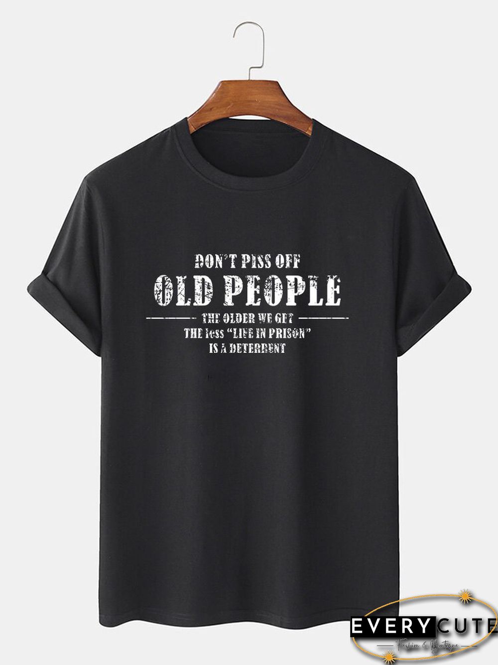 Cotton-Blend Vintage Printed Men's Fashion Print Tee