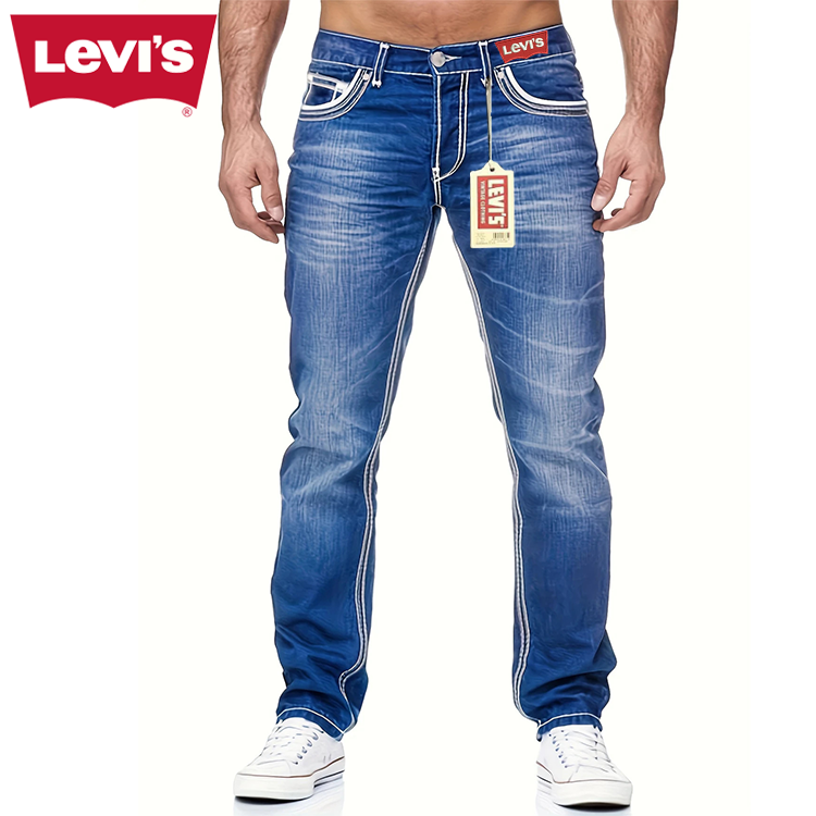 Nové pánske pohodlné priedušné slim džínsy Levi's
