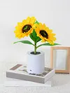 A sparkling sunflower lamp a twinkling sunflower tree three-color lighting realistic 3D design USB c