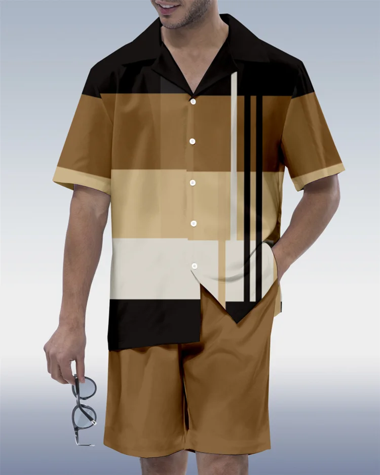 Suitmens Men's Hawaiian Vacation Short Sleeve Set 102