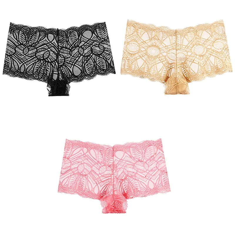 Billionm Sexy Lace Panties Underwear High Waist Woman Comfortable Boxer Female Intimates Transparent Panty Nylon Underpants