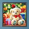 (40*40cm)Christmas Teddy Bear - Full Round Drill Diamond Painting