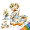 Wool Duck Full 14CT DIY Stamped Cross Stitch Kits 11.81x11.81inch Embroidery Needlepoint Starter Kits Cross Stitch Art and Crafts Kits for Beginners Adults Home Decor