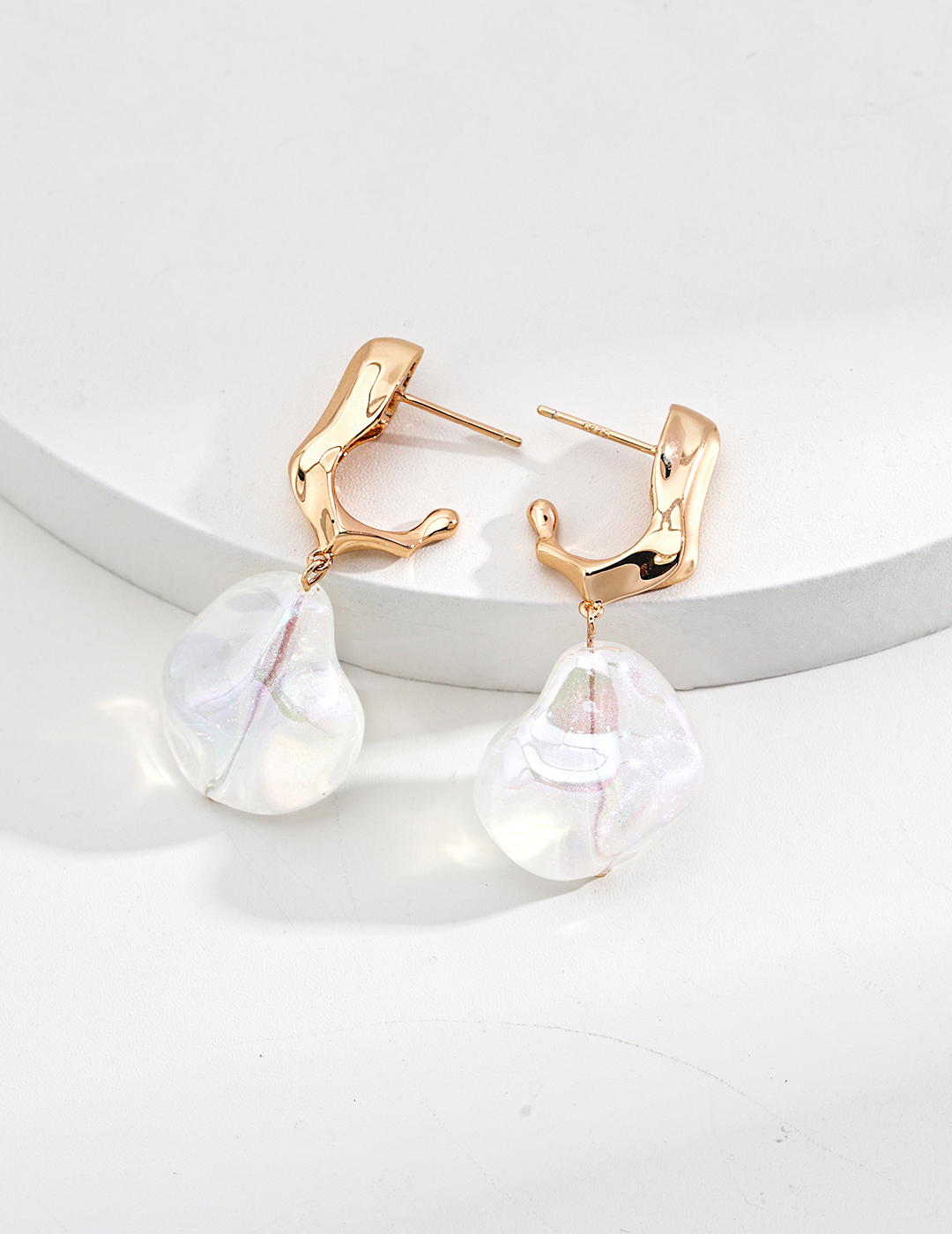 Natural Pearl Resin Earrings