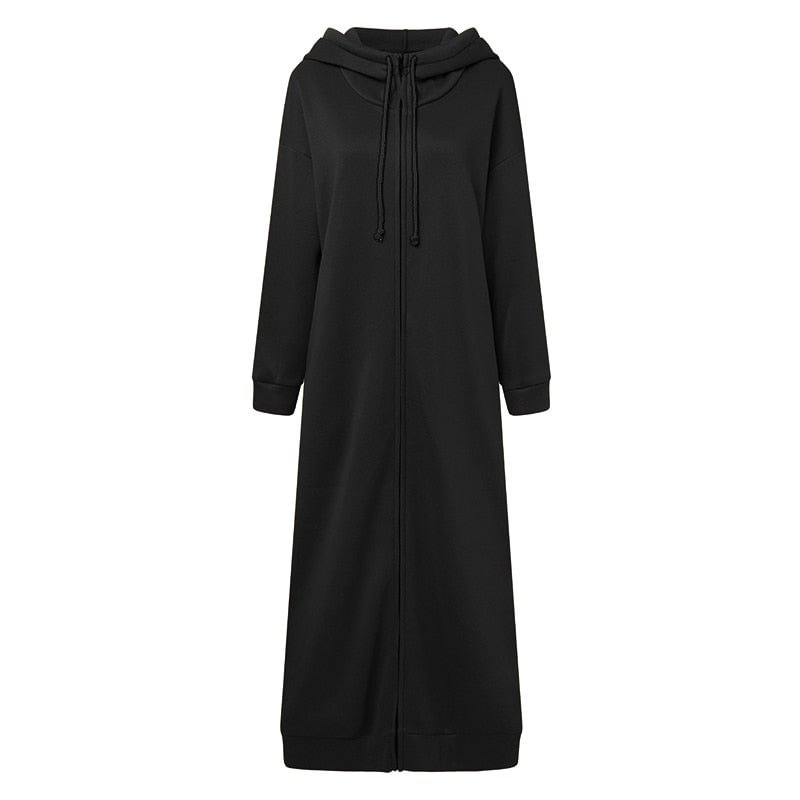 Stylish Hooded Hoodies Coats Women's Sweatshirts 2022 ZANZEA Casual Zipper Long Sleeve Outwears Female Solid Maxi Robe Oversized