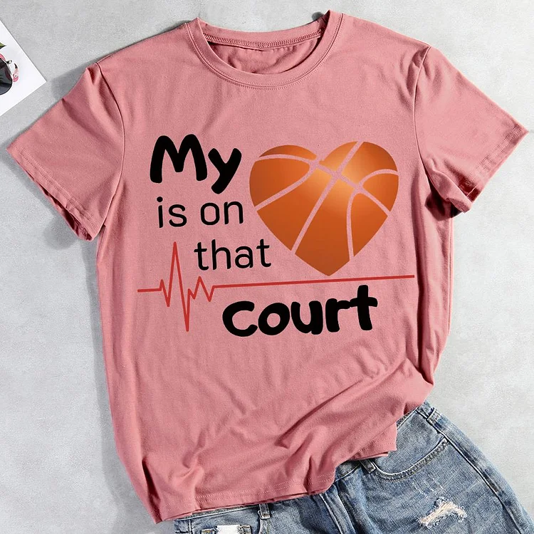 AL™ My heart is on that court  T-shirt Tee -011233-Annaletters