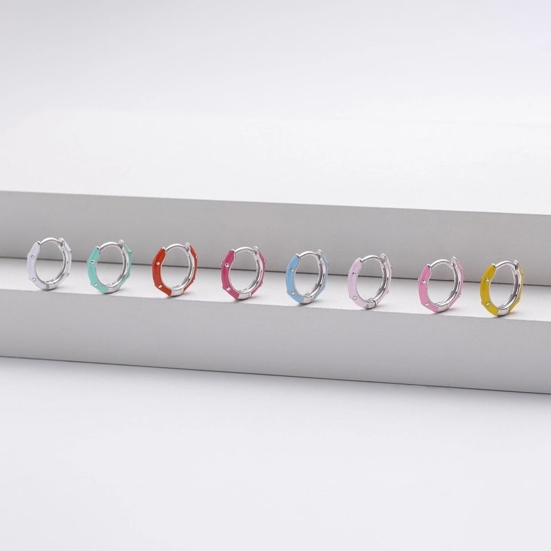 1 Pair 925 Sterling Silver Round Earrings