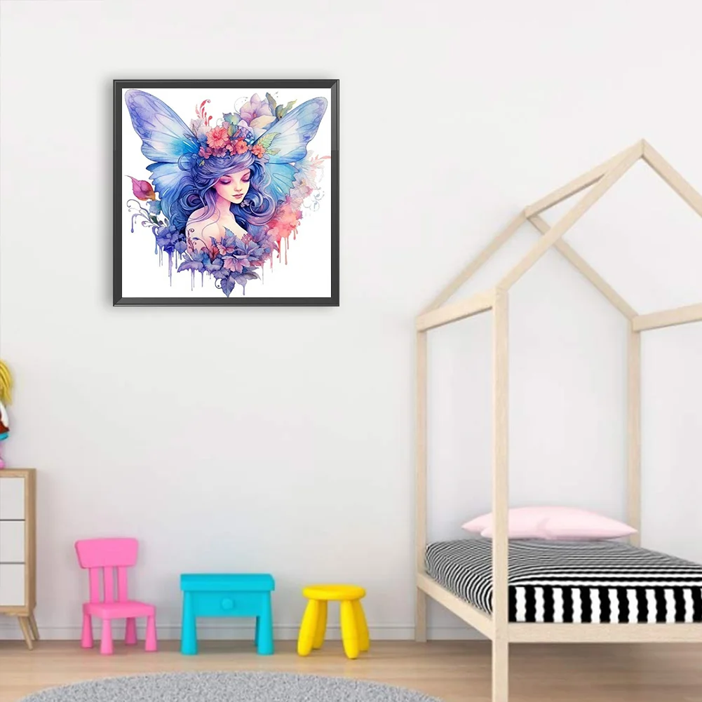 Diamond Painting - Full Round Drill - Butterfly Fairy(Canvas|30*30cm)