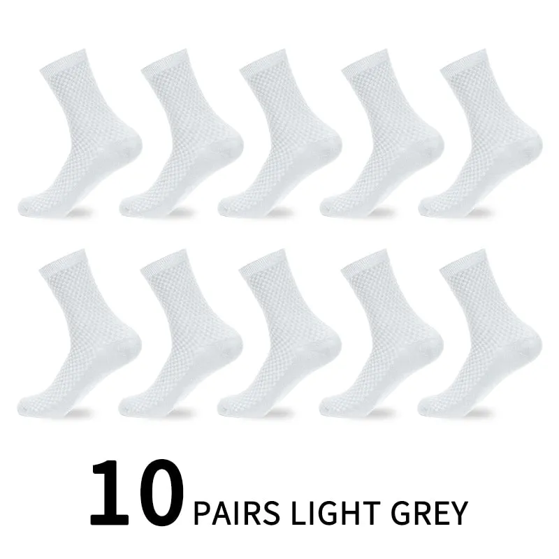 10 Pairs/Lot Men Bamboo Fiber Socks High Quality Solid Black Long Short Sock Business Casual Sports Breathable Four Seasons