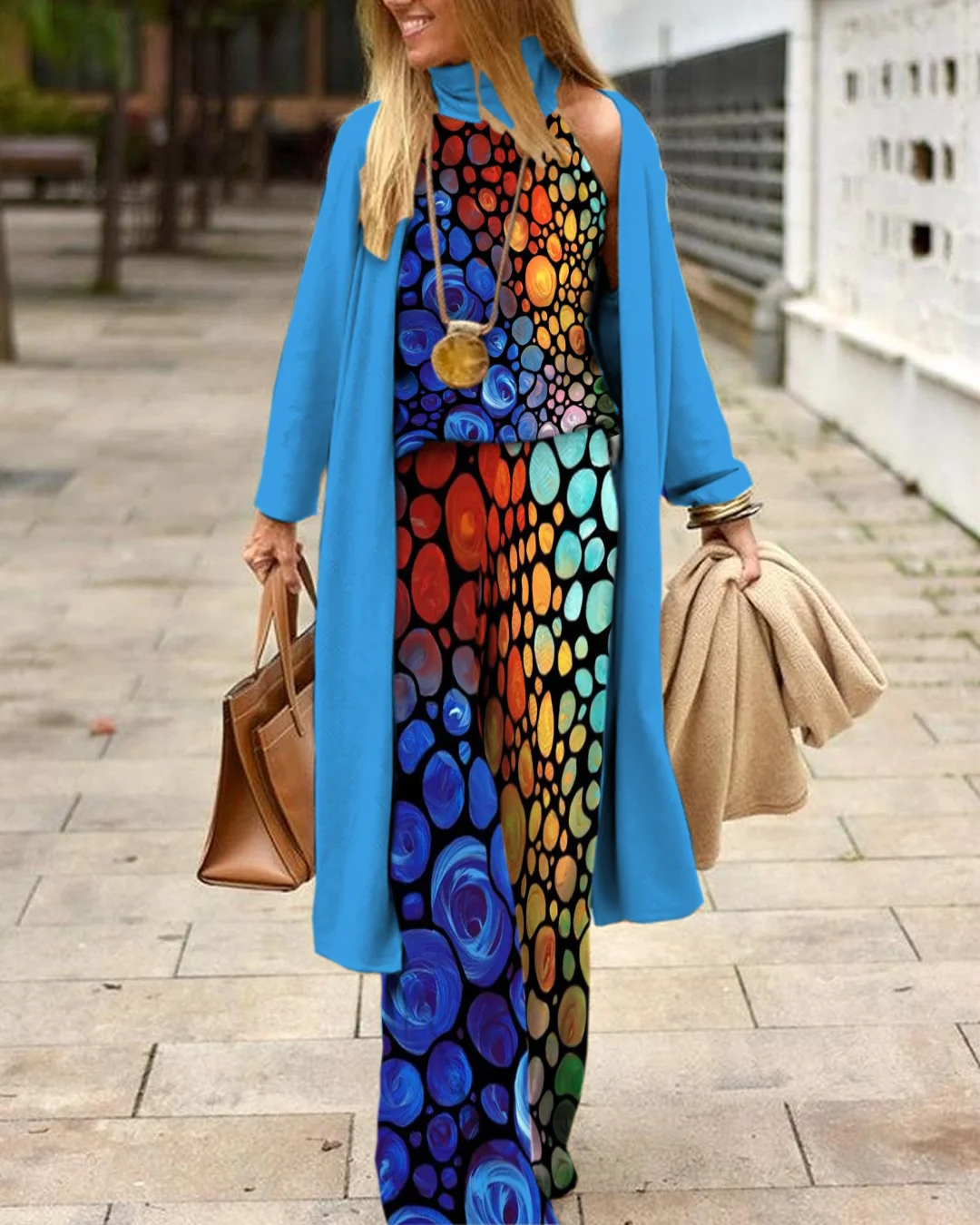 Herringbone Sweater Three-Piece Suit 1b99
